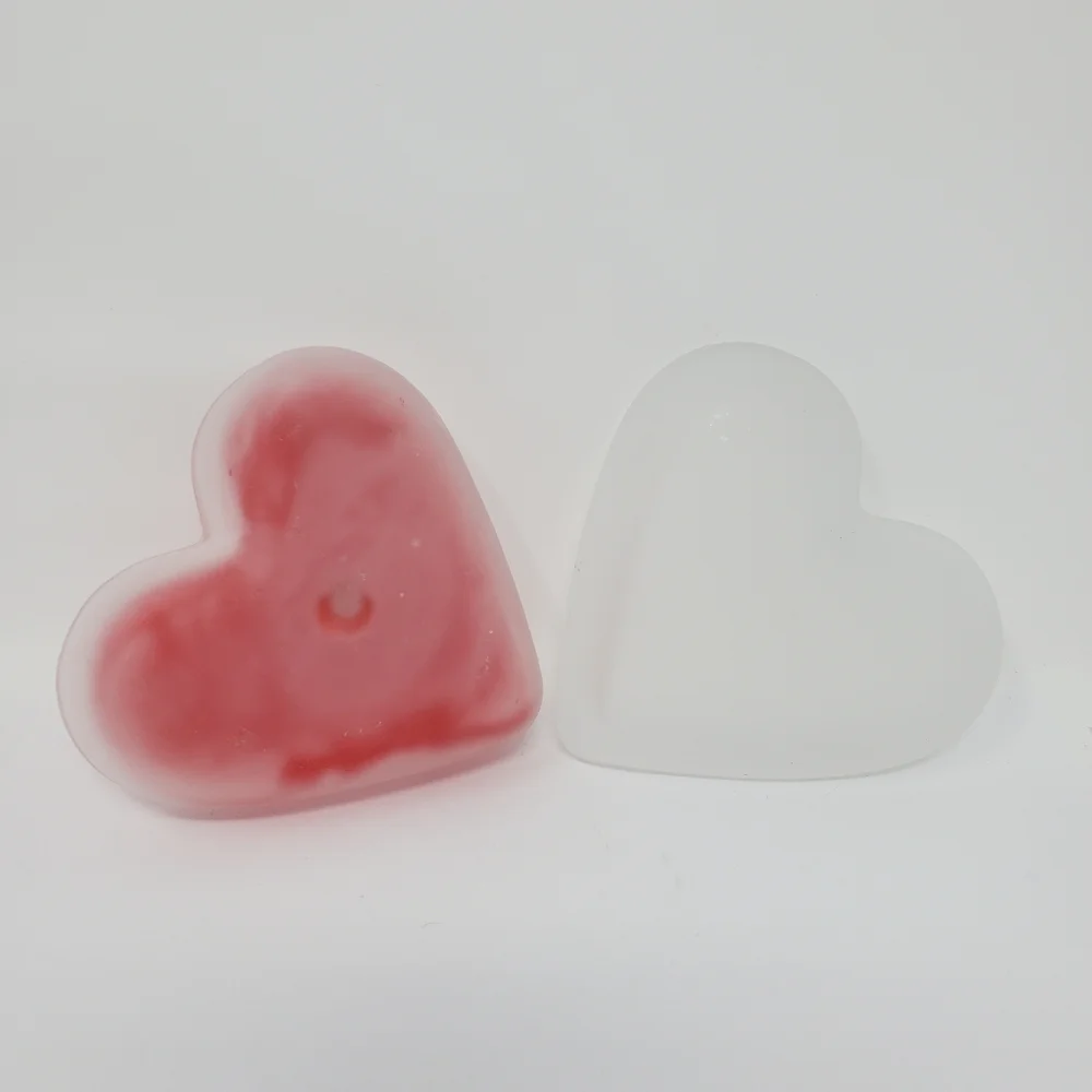 Frosted Red Heart Shaped Candle